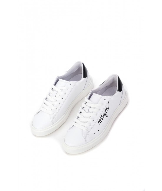 Leather sneakers with logo on the side