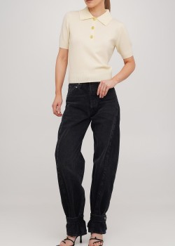 Slouchy jeans with buckles