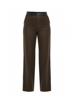 Palazzo trousers with contrasting waistband