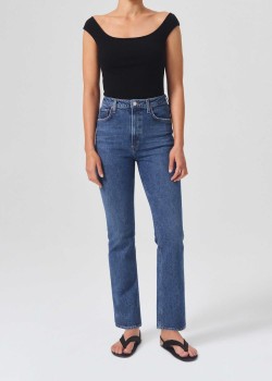The straight cotton jeans