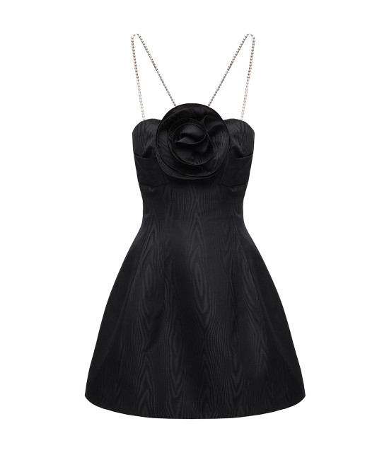 Black dress with a rose