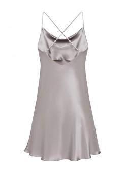 Grey silk mini dress