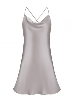 Grey silk mini dress