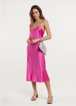 Josey fuchsia silk dress