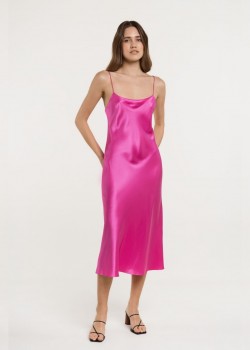Josey fuchsia silk dress
