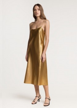Josey gold silk dress