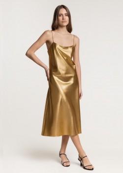 Josey gold silk dress
