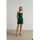 Зеленое шелковое мини-платье