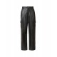 Black vegan leather cargo trousers