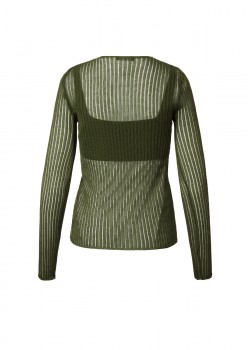 Шовковий светр з бюстгальтером у кольорі хакі
