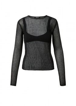 Шовковий светр з бюстгальтером у чорному кольорі