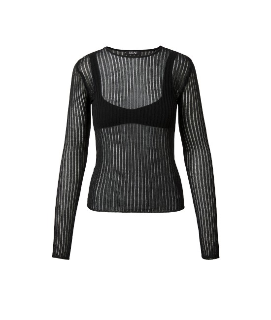 Шовковий светр з бюстгальтером у чорному кольорі