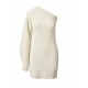 White one-sleeve knit dress