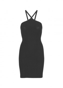 Черное мини-платье