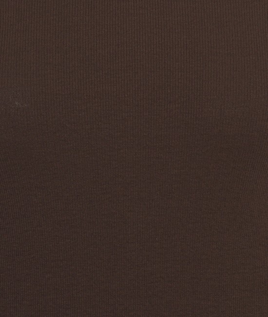 Brown ribbed cotton top