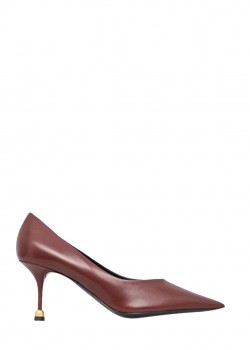 Brown natural leather pumps