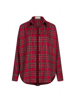 Red checkered shirt with buttons