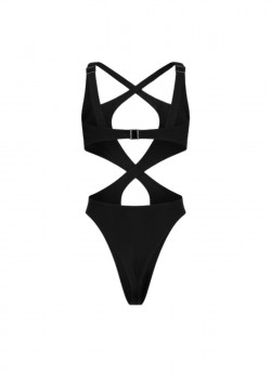 CALLISTRO Black one-piece swimsuit with cutouts