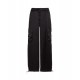 Чорні шовковисті штани-карго з кишенями