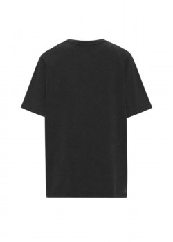 Чорна футболка з логотипом з паєток