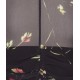 Чорна укорочена блуза з квітковим принтом