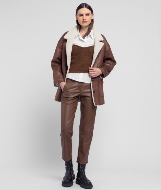 Двухсторонний коричневый пиджак