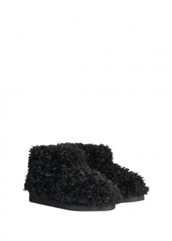 Black faux-fur boots