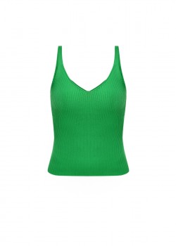 Green knitted tank top