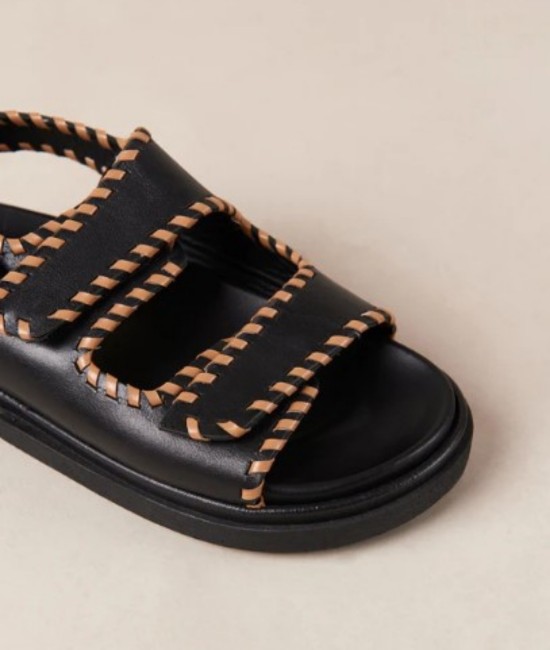 Черные кожаные сандалии