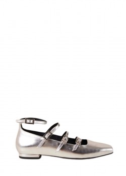 Silver strappy ballet flats