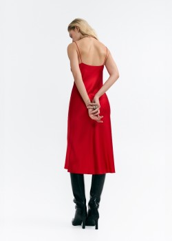 Josey red silk dress