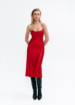 Josey red silk dress