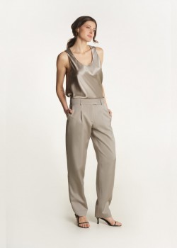 Romy Grey silk and wool blend tapered pants