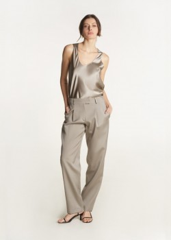 Romy Grey silk and wool blend tapered pants