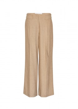 Beige pants with wide-leg