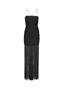 Black dress with fringes