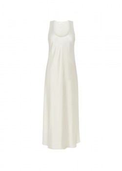 Laura Pearl-White silk-satin dress