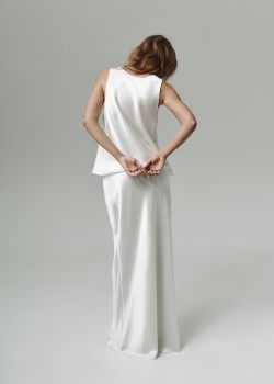 Dana Ivory silk twill tank top