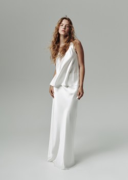 Dana Ivory silk twill tank top