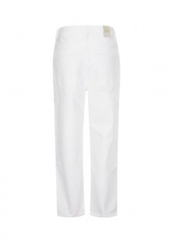 Белые джинсы с асимметричным поясом