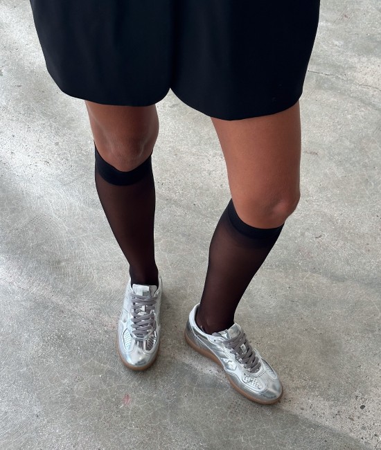 Silver leather sneakers Silver leather sneakers