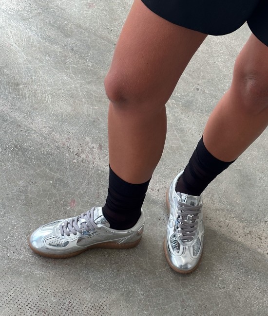 Silver leather sneakers Silver leather sneakers