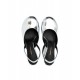 Silver sandals with semicircular toe