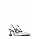 Silver sandals with semicircular toe