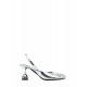 Silver sandals with semicircular toe