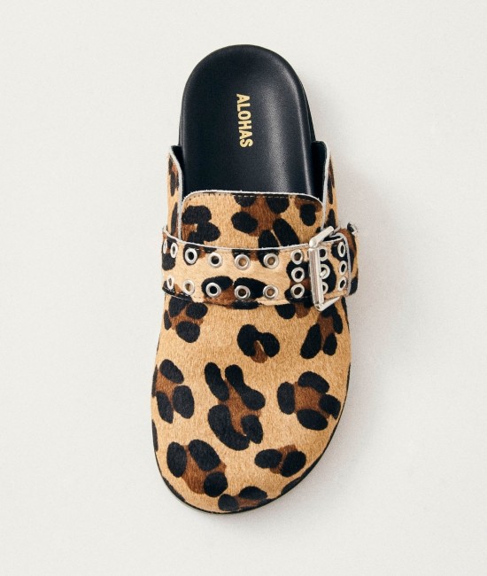 Leopard-print calf-hair clogs Leopard-print calf-hair clogs