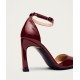 Burgundy patent leather heeled sandals Burgundy patent leather heeled sandals