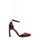 Burgundy patent leather heeled sandals Burgundy patent leather heeled sandals