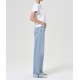 Light blue jeans with dimensional rolled ankle cuffs Light blue jeans with dimensional rolled ankle cuffs