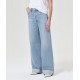 Light blue jeans with dimensional rolled ankle cuffs Light blue jeans with dimensional rolled ankle cuffs